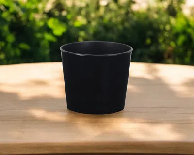Hivvago 6" Black Recycled Plastic Indoor Outdoor Round Pot Planter