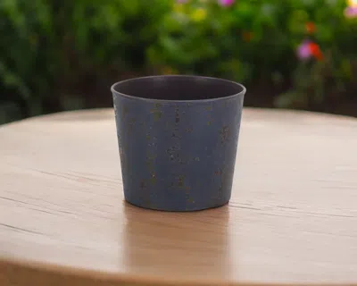 Hivvago 6" Blue Recycled Plastic Indoor Outdoor Round Pot Planter In Gray