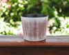 Hivvago 6" Brown And Ivory Textural Tone On Tone Recycled Plastic Indoor Outdoor Round Pot Planter In Brown