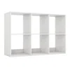 Hivvago 6 Cube Bookshelf With Back Guardrail For Living Room Bedroom-white