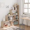 Hivvago 6 Cubes Ladder Shelf Corner Bookshelf Storage Bookcase-natural
