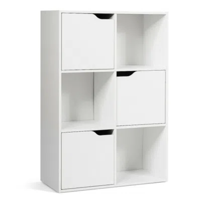 Hivvago 6 Cubes Wood Storage Shelves Organization In White