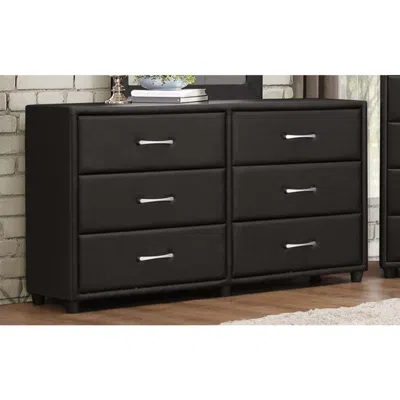 Hivvago 6 Drawer Dresser In Wood And Pvc, Black