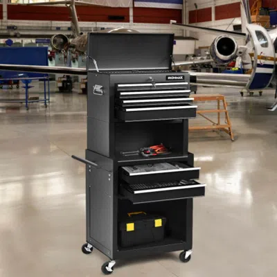 Hivvago 6-drawer Tool Chest With Heightening Cabinet-black