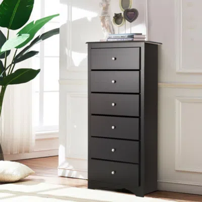 Hivvago 6 Drawers Chest Dresser Clothes Storage Bedroom Furniture Cabinet-brown