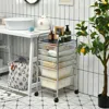 Hivvago 6 Drawers Rolling Storage Cart Organizer-clear