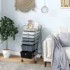 Hivvago 6 Drawers Rolling Storage Cart Organizer-mixed Black