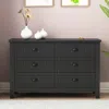 Hivvago 6 Drawers Wood Accent Stylish Dresser Chest And Storage Organizer - Black