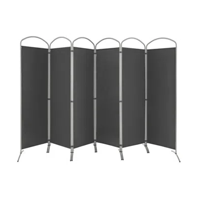 Hivvago 6 Feet 6-panels Freestanding Folding Privacy Screen In Black