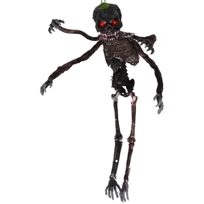 Hivvago 6 Feet Animated Halloween Decoration With 4 Arms Red Led-lit Eyes & Spooky Sounds In Brown