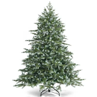Hivvago 6 Feet Artificial Christmas Spruce Hinged Tree In Green