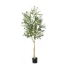 Hivvago 6 Feet Artificial Olive Tree In Cement Pot-1 Piece In Multi