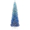 Hivvago 6 Feet Blue Gradient Snow Flocked Artificial Christmas Tree-blue