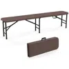 Hivvago 6 Feet Folding Hdpe Bench With 1320 Lbs Capacity And Handle Lock