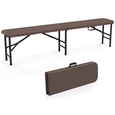 Hivvago 6 Feet Folding Hdpe Bench With 1320 Lbs Capacity And Handle Lock