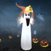Hivvago 6 Feet Halloween Inflatable Blow Up Ghost With Pumpkin And Led Lights