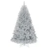 Hivvago 6 Feet Hinged Unlit Artificial Silver Tinsel Christmas Tree With Metal Stand