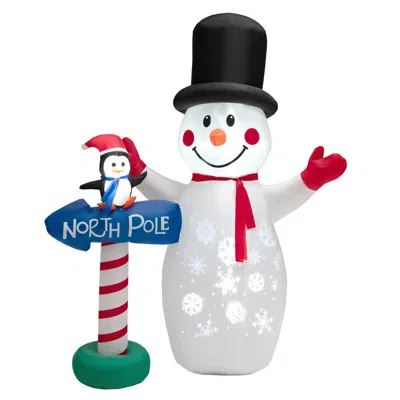 Hivvago 6 Feet Inflatable Christmas Decoration With Built-in Snowflake Projector In Multi