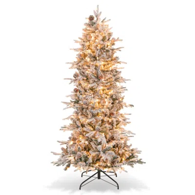 Hivvago 6 Feet Pre-lit Artificial Christmas Tree In Multi