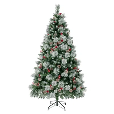 Hivvago 6 Feet Pre-lit Artificial Christmas Tree With 350 Led Lights In Green