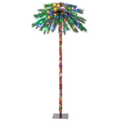Hivvago 6 Feet Pre-lit Artificial Tropical Christmas Palm Tree With 210 Multi-color Lights