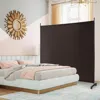 Hivvago 6 Feet Single Panel Rolling Room Divider With Smooth Wheels-brown