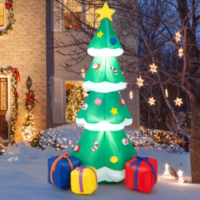 Hivvago 6 Feet Tall Blow Up Christmas Tree With 3 Gift Boxes In Multi