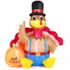 Hivvago 6 Feet Thanksgiving Inflatable Turkey With Pumpkin Fall Harvest Decor With Lights In Multi