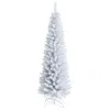 Hivvago 6 Feet Unlit Hinged Snow Flocked Artificial Pencil Christmas Tree With 500 Branch Tip