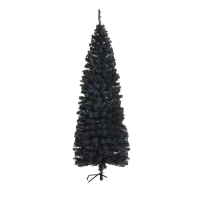 Hivvago 6 Feet Unlit Pencil Slim Tree Artificial Christmas Tree In Black