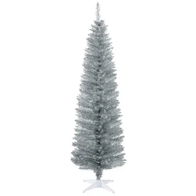 Hivvago 6 Ft Artificial Pencil Christmas Tree In Gray