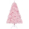 Hivvago 6 Ft Flocked Artificial Xmas Tree Hinged With 350 Led Lights