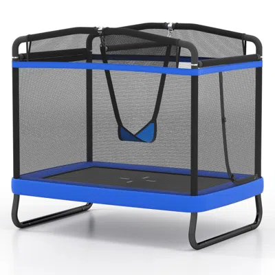 Hivvago 6 Ft Kids Trampoline With Swing And Horizontal Bar Small Rectangle Trampoline