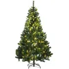 Hivvago 6 Ft Tall Prelit Christmas Tree Douglas Fir Artificial Christmas Tree With Realistic Branches In Green