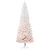 Hivvago 6 Ft Tall Unlit Pencil Fir Artificial Christmas Tree With Realistic Branches And Steel Base In Neutral
