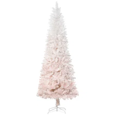 Hivvago 6 Ft Tall Unlit Pencil Fir Artificial Christmas Tree With Realistic Branches And Steel Base In Neutral