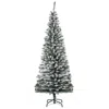 Hivvago 6 Ft Tall Unlit Snow-flocked Slim Artificial Christmas Tree With Realistic Branches And 492 Tips In Gray
