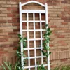 Hivvago 6 Ft White Vinyl Garden Trellis With Arch Top With Ground Mount Anchors In White