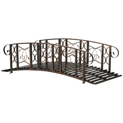 Hivvago 6' Garden Bridge With Safety Rails For Backyard Water Features
