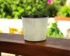 Hivvago 6" Gray Recycled Plastic Indoor Outdoor Round Pot Planter In White