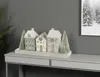 Hivvago 6" Green Gray And White Resin Tabletop Sculpture With Led In White