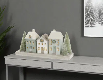 Hivvago 6" Green Gray And White Resin Tabletop Sculpture With Led