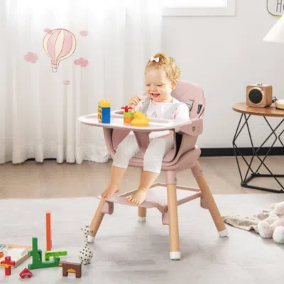 Hivvago 6-in-1 Baby High Chair With Removable Dishwasher And Safe Tray-pink