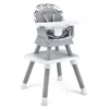 Hivvago 6-in-1 Convertible Baby High Chair With Adjustable Removable Tray-gray & White