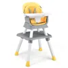 Hivvago 6-in-1 Convertible Baby High Chair With Adjustable Removable Tray-yellow