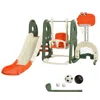 Hivvago 6 In 1 Toddler Slide And Swing Set With Ball Games-orange