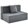Hivvago 6 Inch Tri-fold Sofa Bed Folding Mattress With Pillow-dark Gray