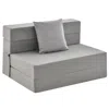 Hivvago 6 Inch Tri-fold Sofa Bed Folding Mattress With Pillow-dark Gray