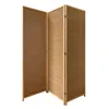 Hivvago 6" Light Bamboo 3 Panel Room Divider Screen In Brown