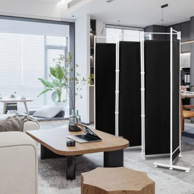 Hivvago 6-panel Room Divider Folding Privacy Screen -black